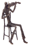 Bronze Violinist (Right Leg Back  Violin High)