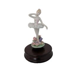 Porcelain Ballerina on Wooden Base 