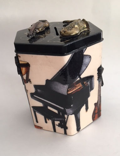 Decorative shops Tzedakah Box - Instruments of Music