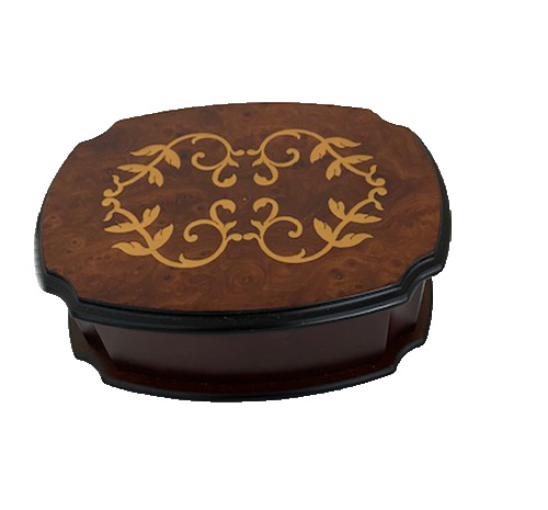 Small Upscale Musical Box with  Brass Inlay